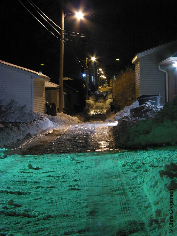 Photo of Minneapolis Alley at Night in Winter(1840)