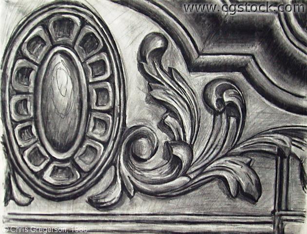 Photo of Charcoal Drawing of Molding Relief(1936)