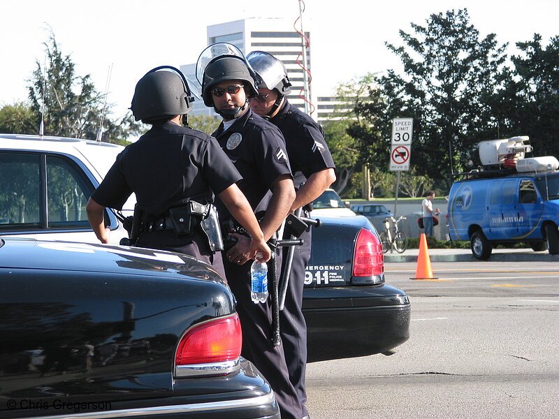 Photo of Riot Police (LAPD) at a Protest in Westwood(2748)