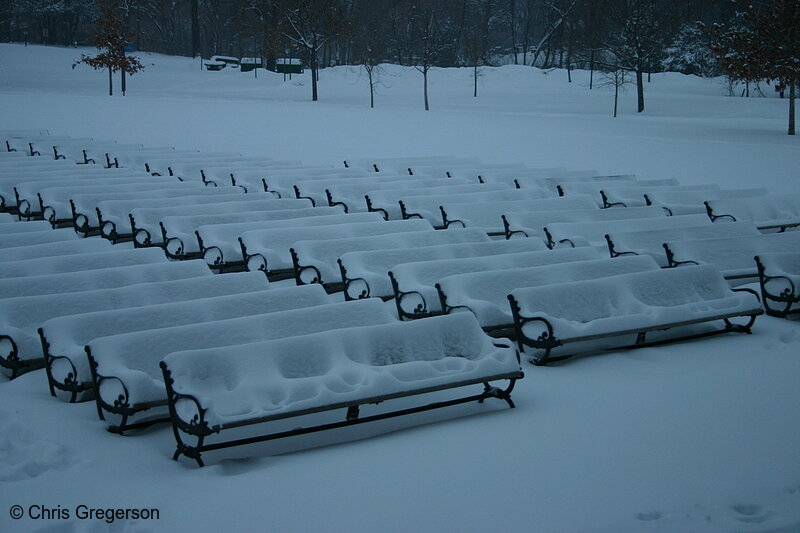 Photo of Snow-Covered Benches at Lake Harriet(3054)