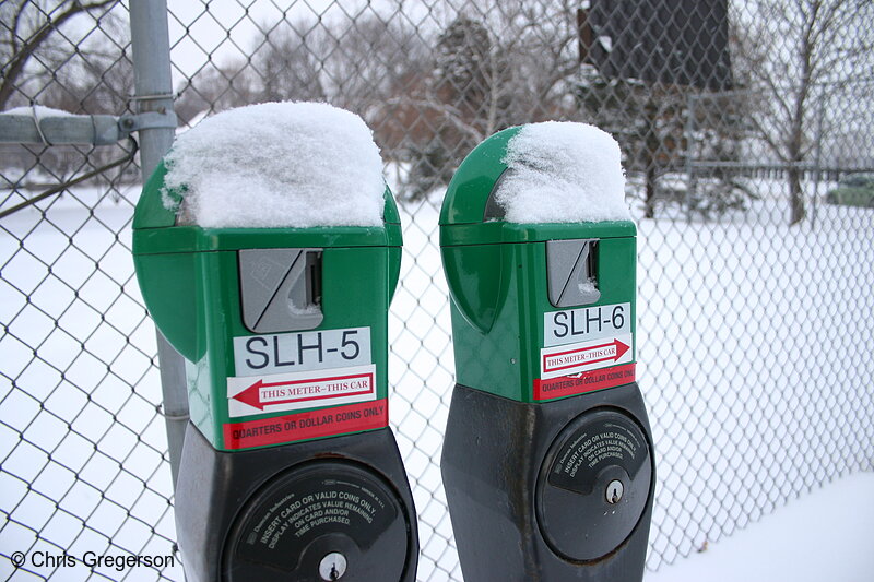 Photo of Parking Meters and Snow(3059)