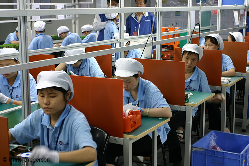 Photo of Rows of Electronics Workers(4888)