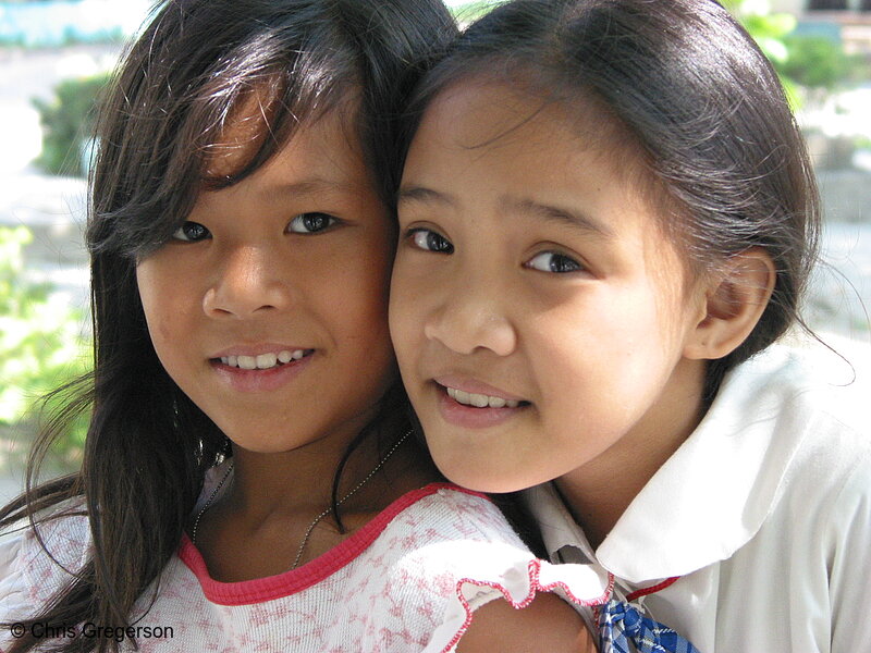 Photo of Two Friends in Elementary School, The Philippines(4924)