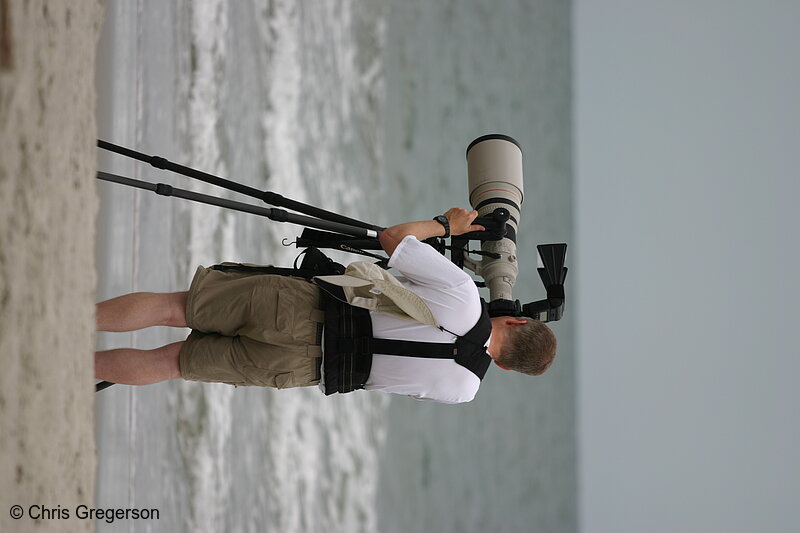 Photo of Wildlife Photographer on the Shore of the Atlantic Ocean(4969)