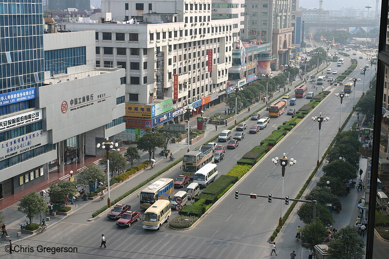 Photo of Overhead view of a Street in Guilin, China(5104)