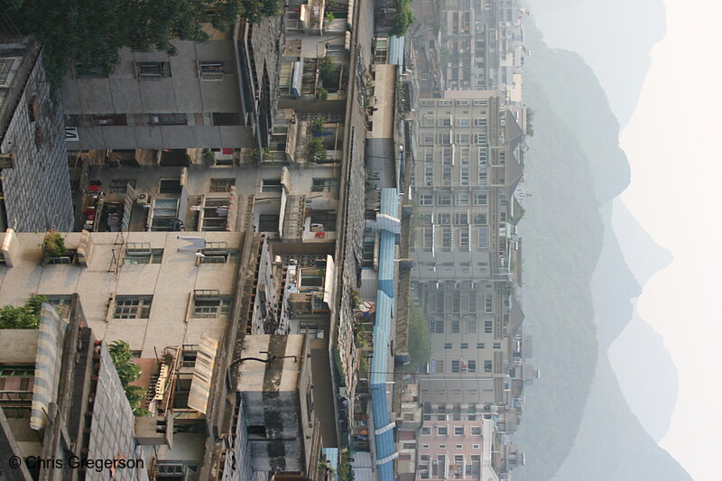 Photo of Apartment Buildings and Mounttains in Guilin, China(5107)
