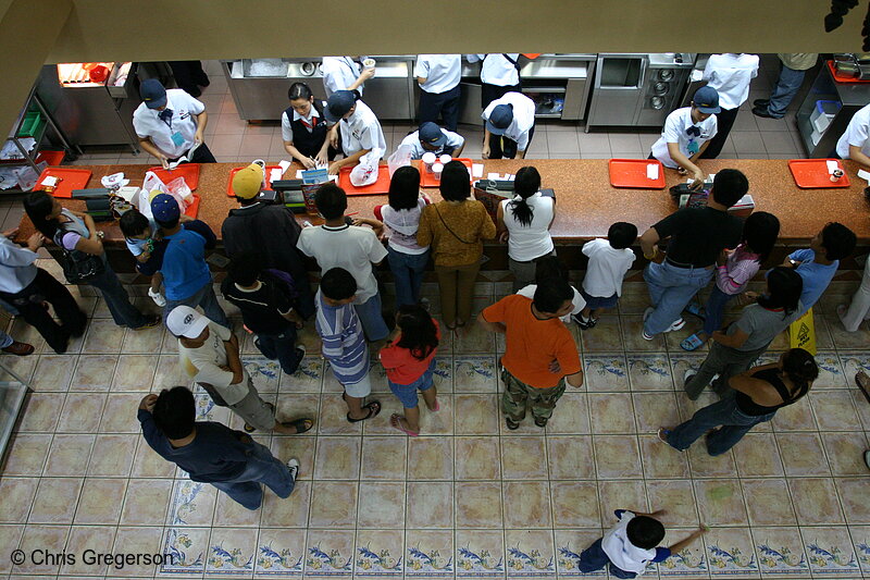 Photo of Overhead View of Customers at a Jollibee (Fast Food) Counter in the Philippines(5554)
