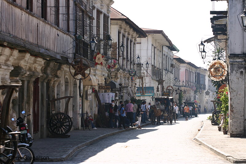 Photo of Cobblestone Lane and Historic Spanish Structures in Vigan, Ilocos Sur(5575)