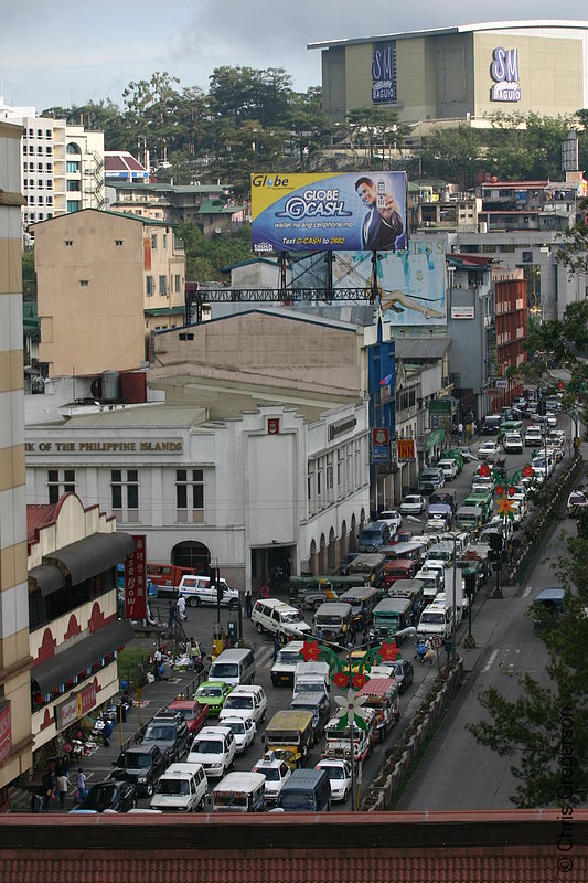 Photo of Overhead View of the Congested Harrison Road in Baguio City, Philippines(5732)