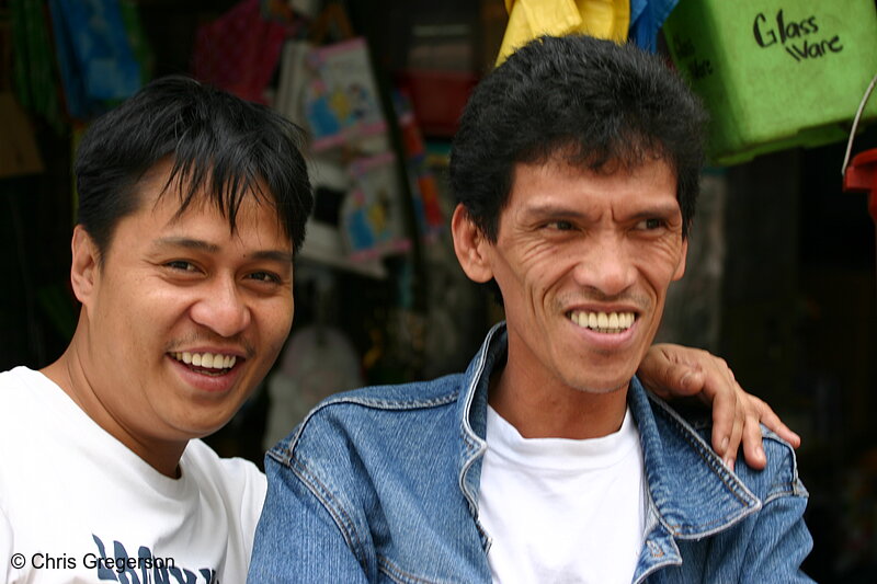 Photo of Two Smiling Men in Baguio Public Market, Baguio City, Philippines(5765)