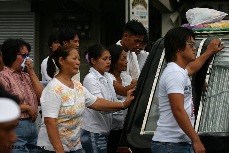 Photo of A Filipino Family During their Young Boy's Funeral Procession(5831)