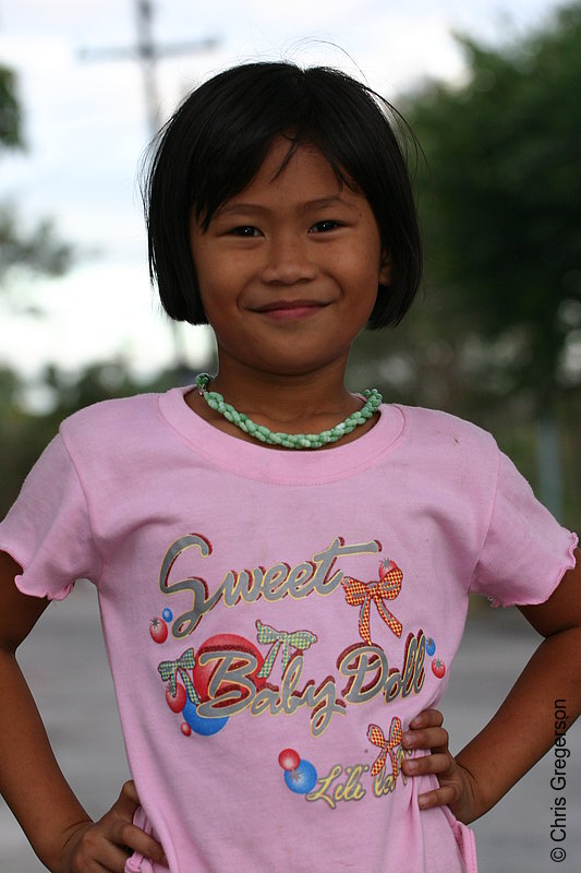 Photo of Grinning Filipina Girl, Posing in Pink(5839)