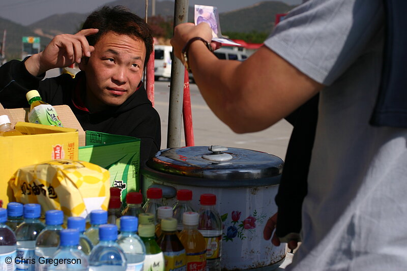 Photo of Vendor at the Badaling Entrance of the Great Wall of China(5853)
