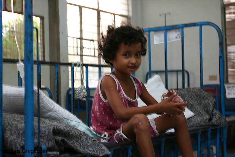 Photo of Thin Child Staring at the Camera from her Bed at the Pediatric Ward, Ospital ng Angeles(5962)