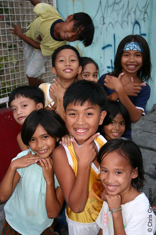 Photo of Group of Filipino Kids Happily Posing for the Camera(5968)