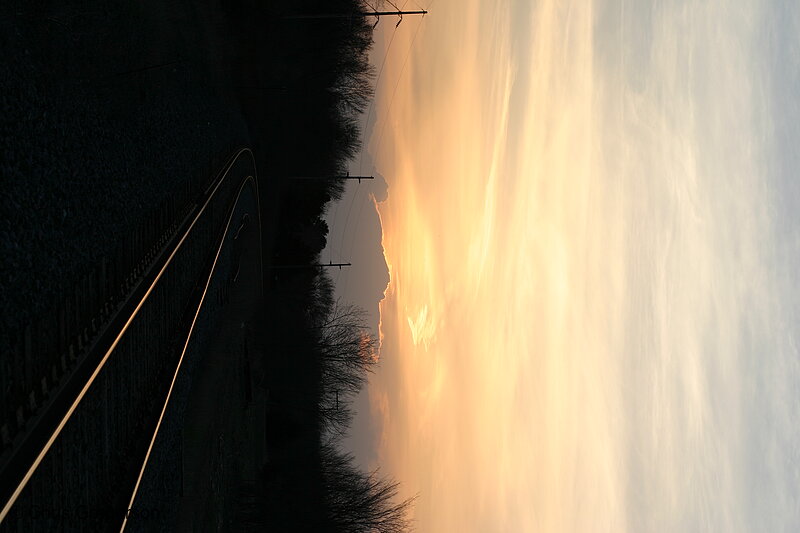 Photo of Train Tracks and Sunset, Rural Wisconsin(6745)