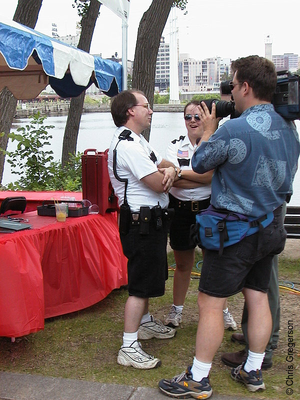 Photo of Officials Interviewed at a Festival(679)