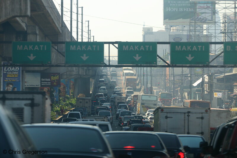 Photo of Traffic on the Freeway into Makati, Manila(7392)