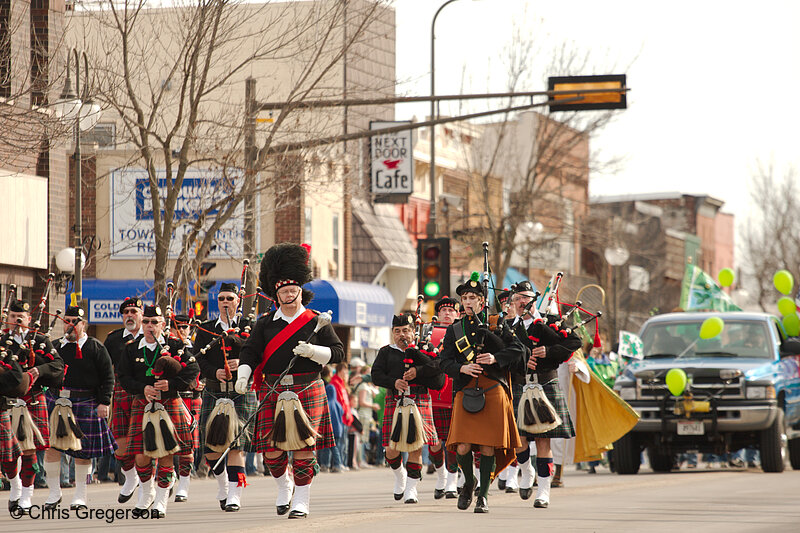 Photo of Bagpipers in the St. Patrick's Day Parade, New Richmond, WI(7643)