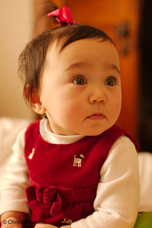 Photo of Baby Girl with Thoughtful Expression(7645)