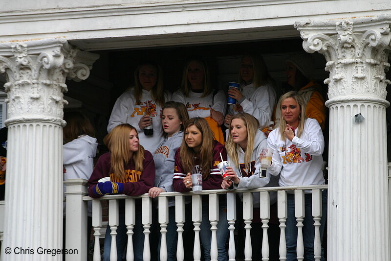 Photo of Sorority Girls in a Frat House Balcony(8042)
