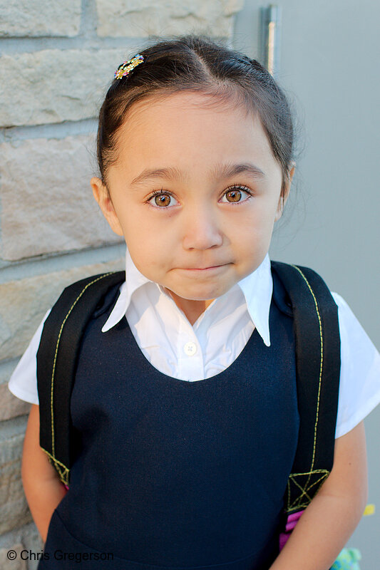 Photo of Athena on the First Day of Kindergarten(8324)