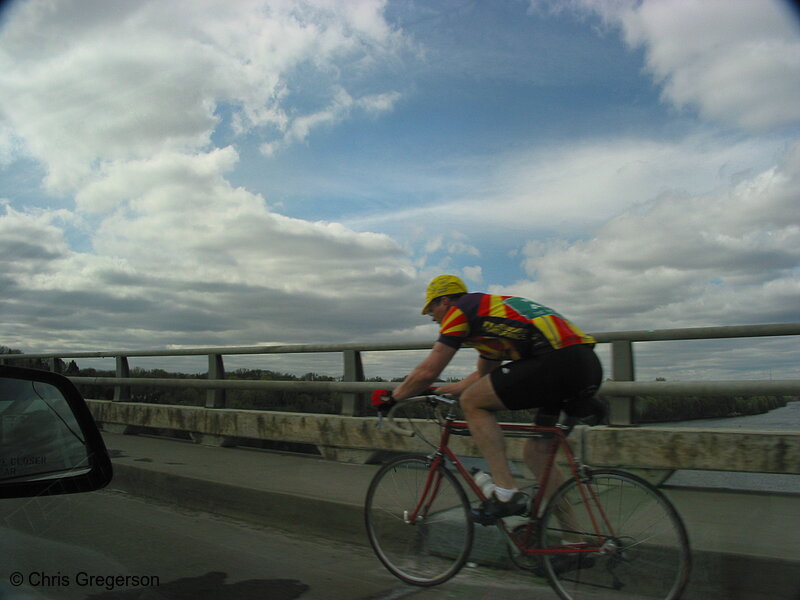 Photo of Cyclist on Ford Parkway Bridge(1907)