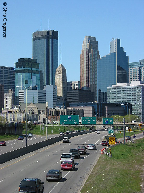 Photo of Minneapolis Skyline and 35W(1991)