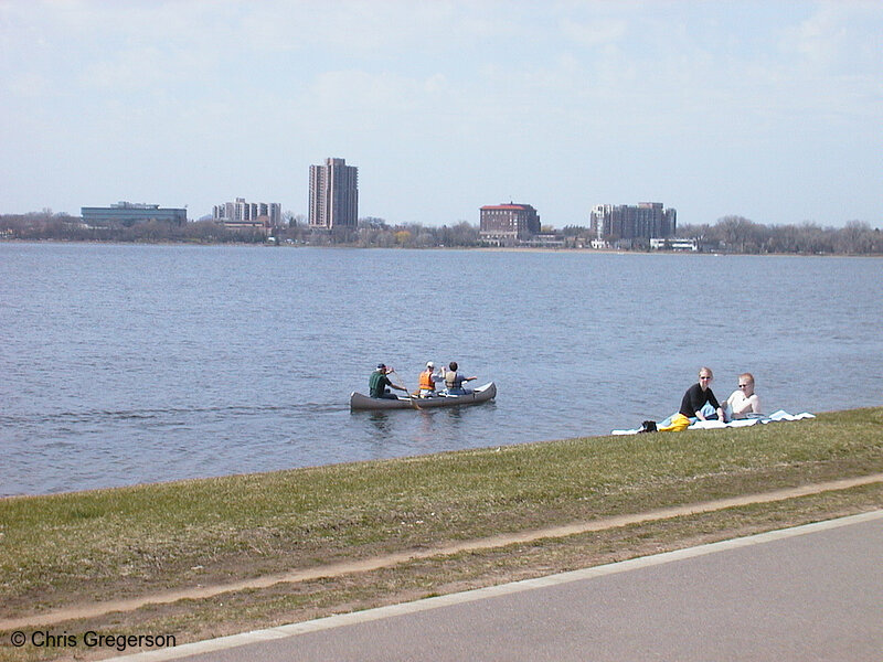 Photo of Canoe and Couple on Lake Calhoun(260)