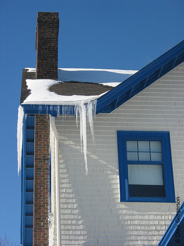 Photo of Icicles Hanging from the Roof of a House(2723)