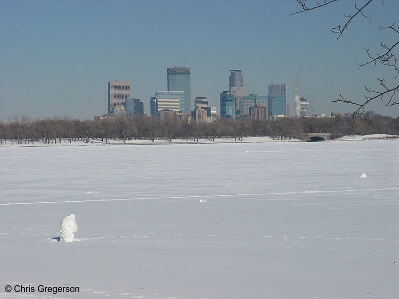 Photo of Minneapolis Skyline from Lake Calhoun in Winter(2734)