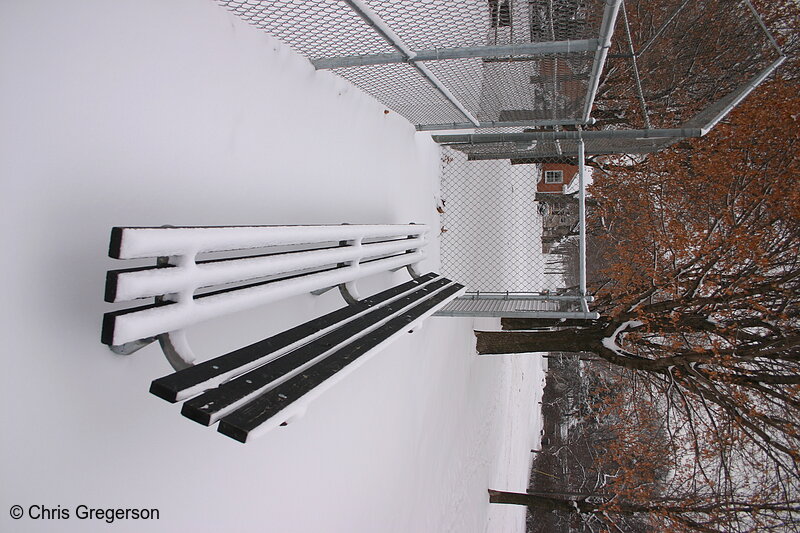 Photo of Snow-covered Bench at Ball field(3040)