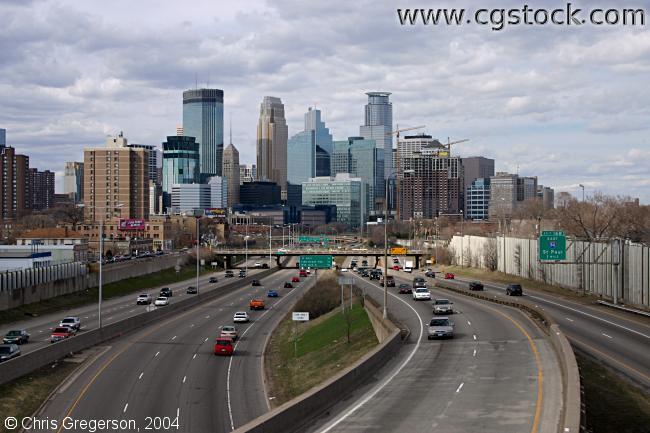 Photo of Freeway and Downtown Minneapolis Skyline(3125)