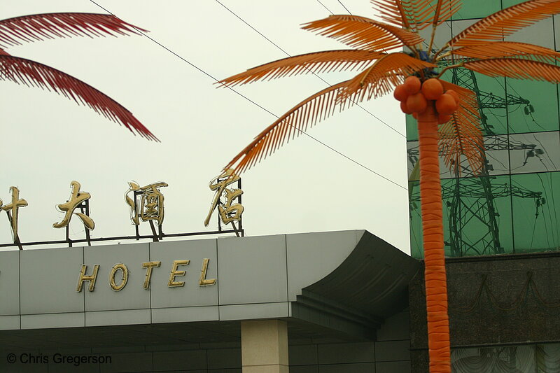 Photo of Chinese Hotel, Plastic Palm Trees(3266)