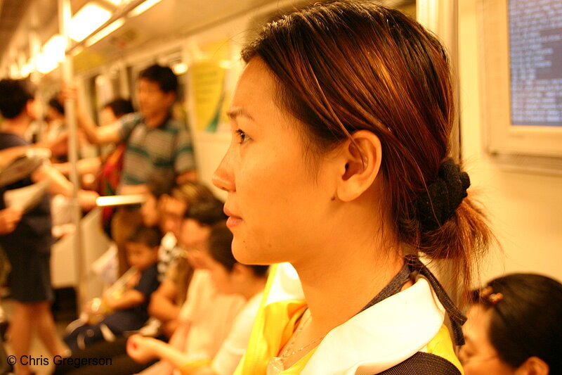 Photo of Woman on the Shanghai Subway(3340)