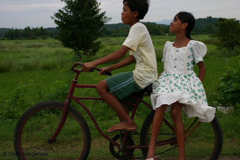 Photo of Boy and Girl on Bike, the Philippines(4173)