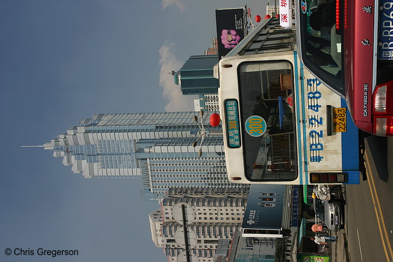 Photo of Skycraper and Bus in Shenzhen(4221)