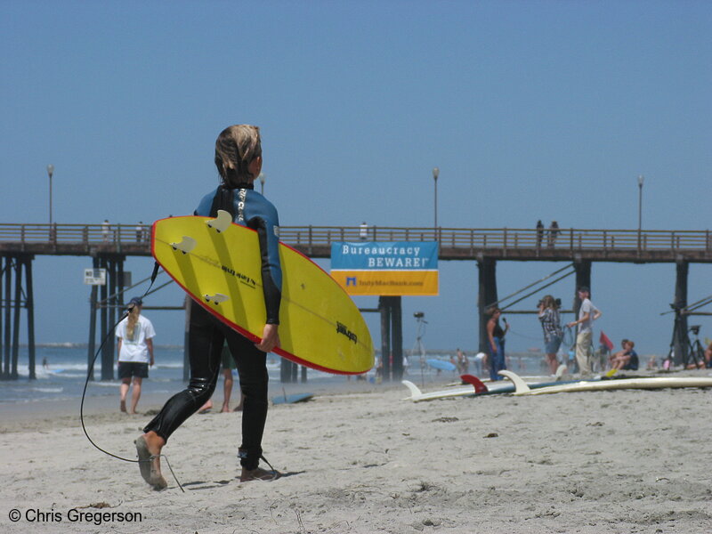 Photo of Boy with Surfboard, Oceanside, California(4300)