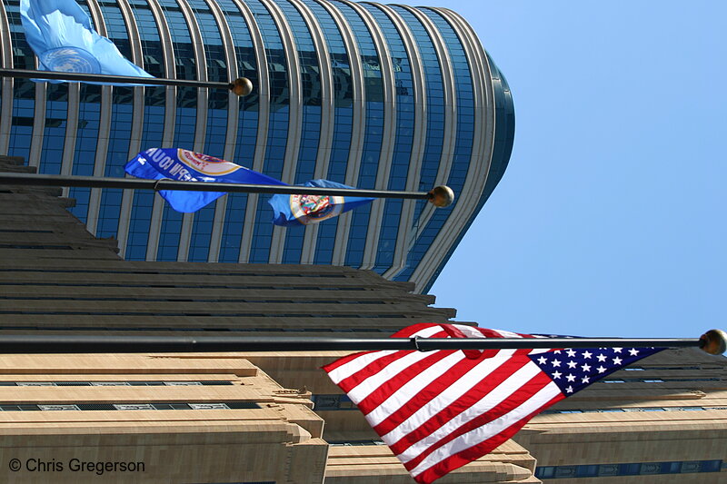 Photo of Office Buildings and Flags, Downtown Minneapolis(4651)