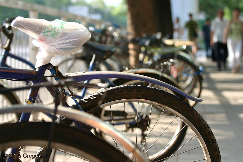 Photo of Bicycles on Rack in Shenzhen, China(4887)