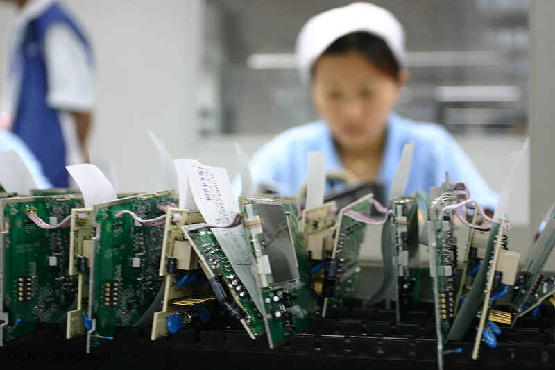 Photo of Circuit Boards on Assembly Line(4899)