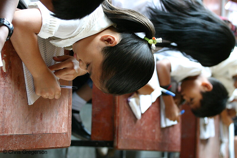Photo of Elementary Students Writing in Philippino Classroom(4926)