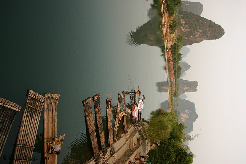 Photo of Bamboo Rafts on the Li River, China(5076)