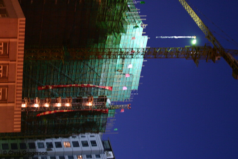 Photo of Construction Site at Night, Beijing, China(5091)