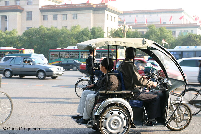 Photo of Motorcycle Cart and Passenger, Beijing Street(5172)