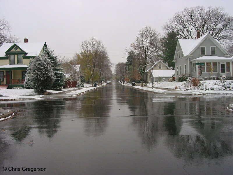 Photo of Wet Street During Winter in Minneapolis(5430)