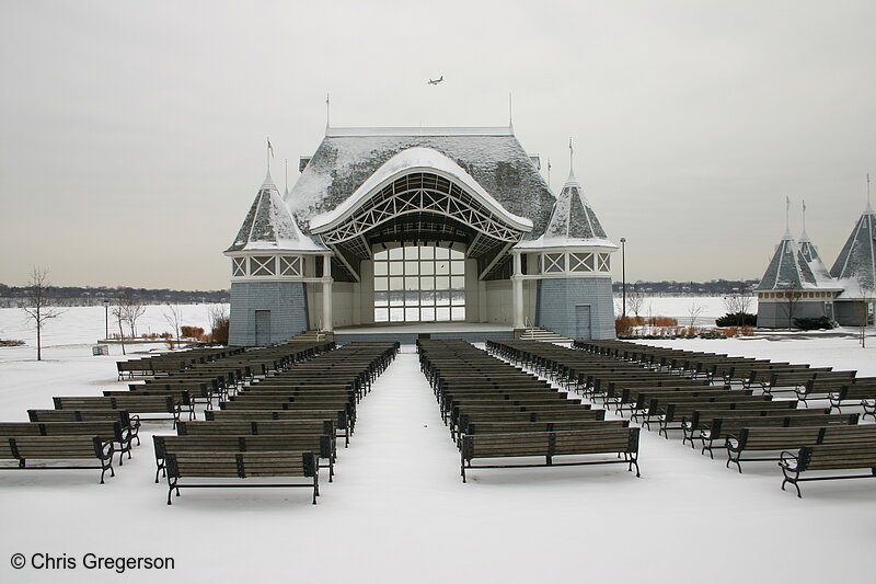 Photo of Empty Bandshell and Benches in Winter, Lake Harriet(5437)