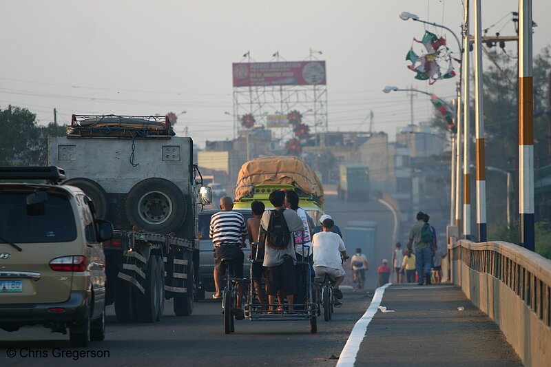 Photo of Different Types of Vehicles on the Bridge of a Major Thoroughfare of Manila(5513)