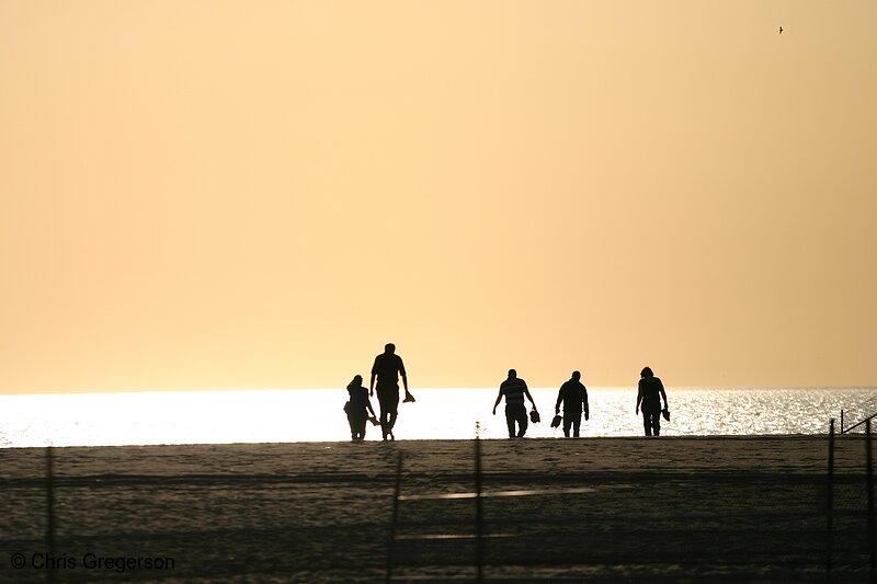 Photo of Group of Friends Walking Into the Sunset, Venice Beach, California(5619)