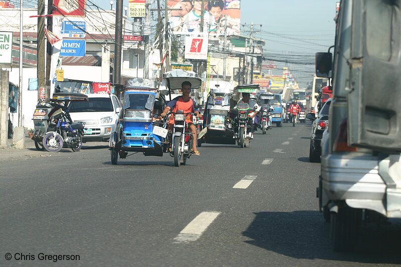 Photo of Tricycles on the Main Highways of Carmen, Pangasinan, Philippines(5712)